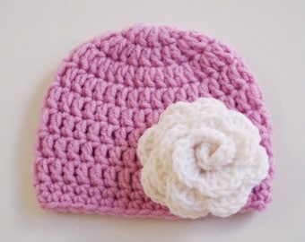 Baby Hat With Rose - Etsy