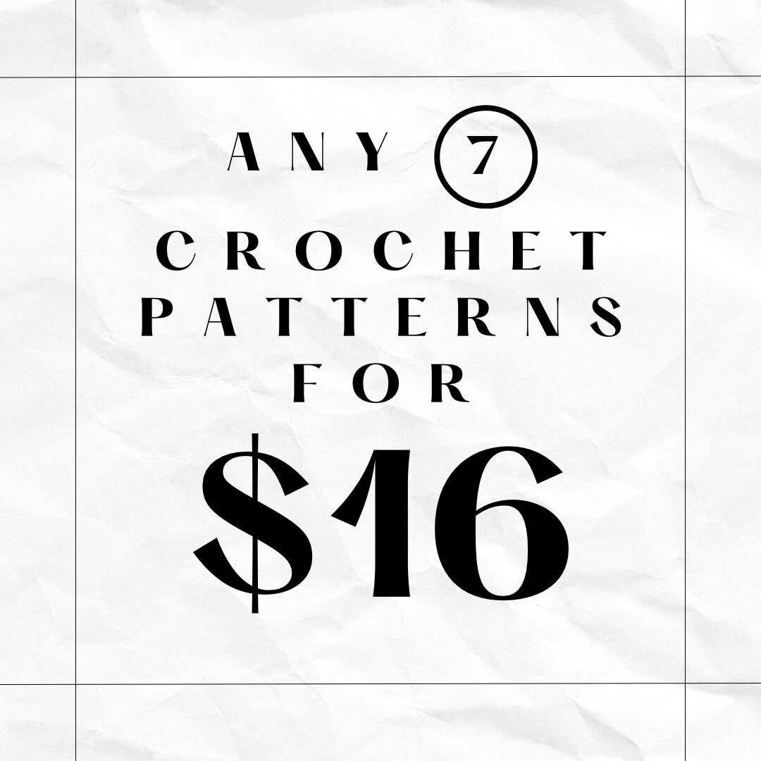 Beginners Crochet Pattern PDF Pattern Choose Any 7 Crochet Patterns for ...