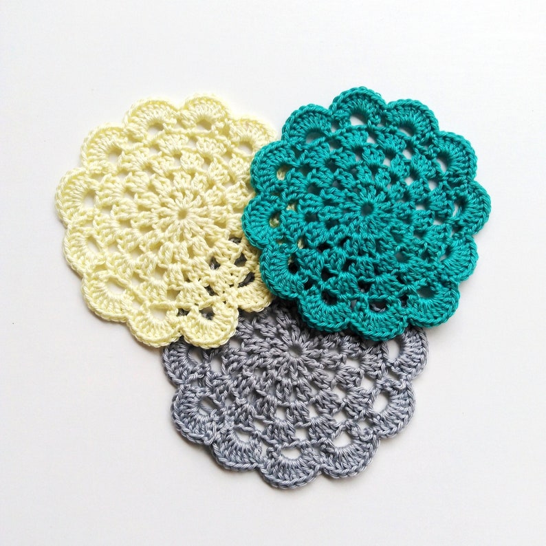 Flower Coasters Pattern Crochet Pattern Coaster Easy Beginners Patterns Motif Crochet doily Flower doilies PDF Pattern Instant Download image 1