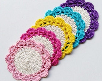 Crochet Flower Coaster Pattern Easy Doily Beginner PDF Instant Download