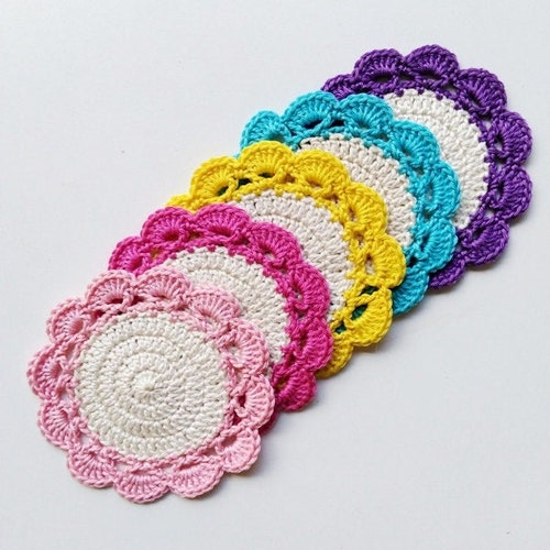 Crochet Coaster Pattern Flower Coaster PDF Etsy