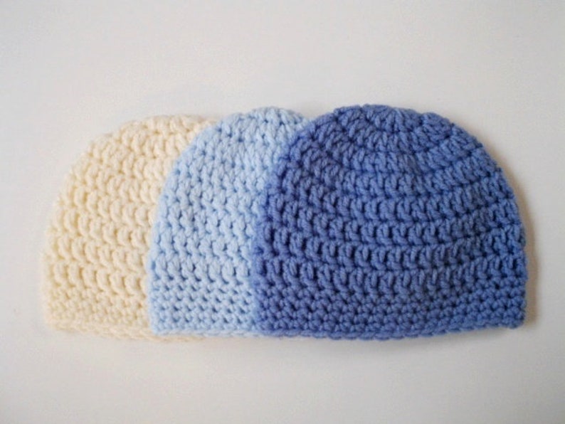 Simple Crochet Beanie Pattern Instructions for Newborn Baby Kids and Adults Sizes Crocheted Hat Pattern for Women Girls and Men Unisex image 3