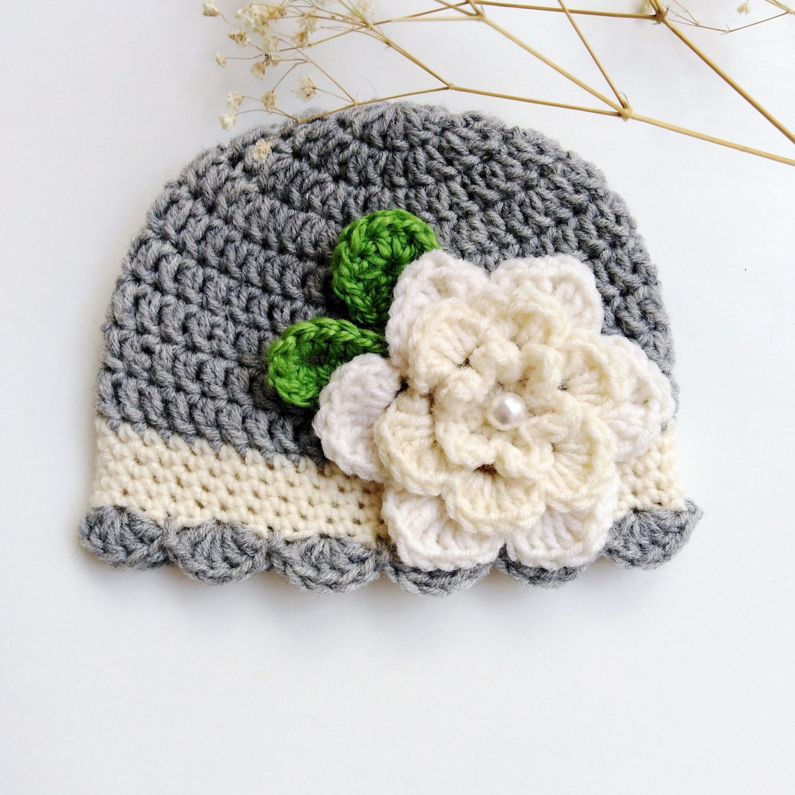Flower Hat Pattern Crochet Pattern Easy Crochet Baby Hat Etsy