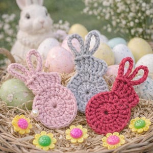 Crochet Easter Bunny Applique Pattern: Easy Rabbit PDF (Digital Download)
