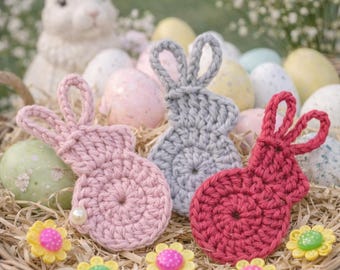 Crochet Easter Bunny Applique Pattern: Easy Rabbit PDF (Digital Download)