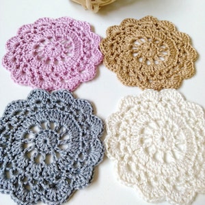 Modèle de sous-verres facile Crochet Pattern Crochet Napperon Crochet Doilies Pattern Coaster Crochet Coaster Débutants Modèle PDF Téléchargement immédiat image 4