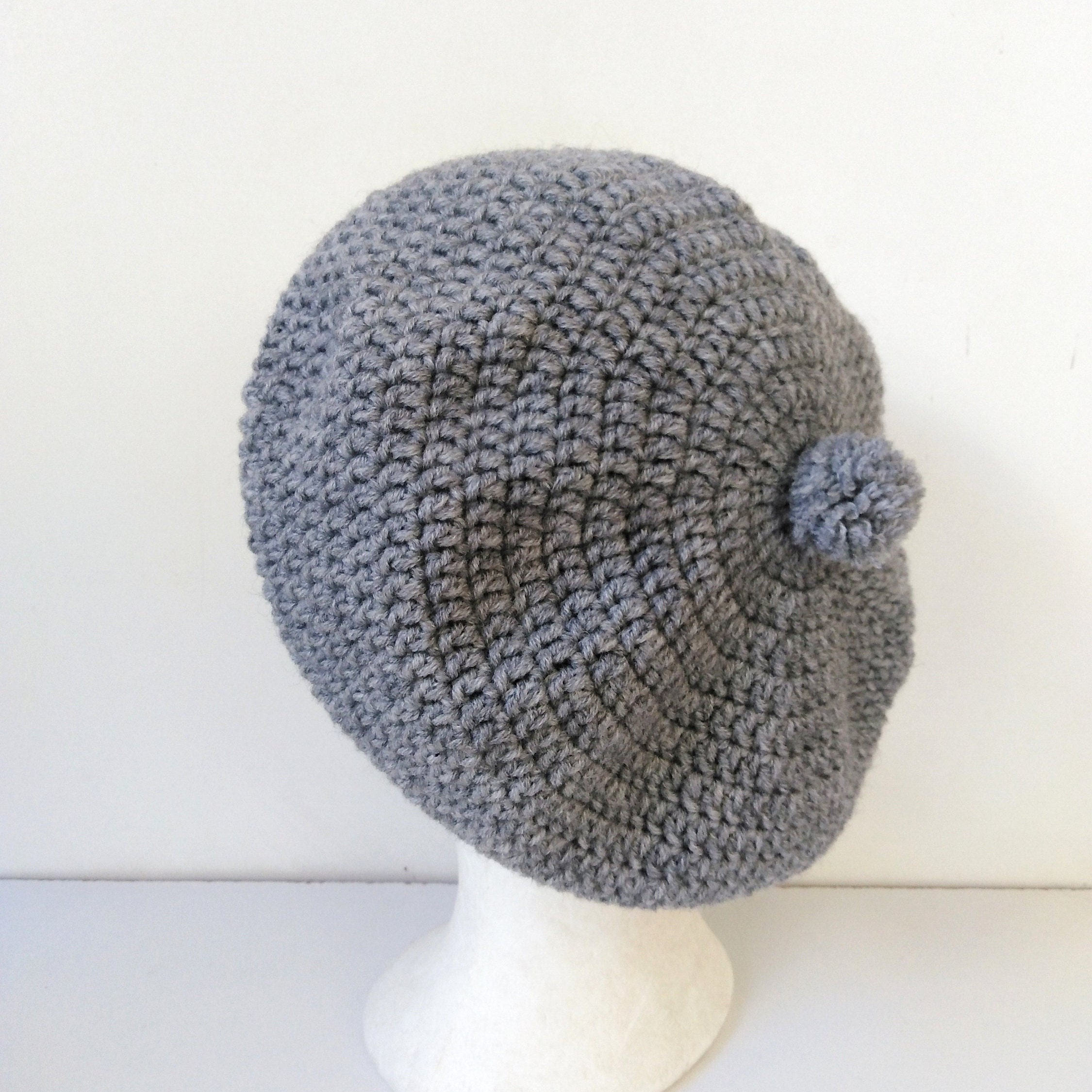 Easy Beret Hat Pattern Crochet Pattern Slouchy Beanie Hat Etsy UK