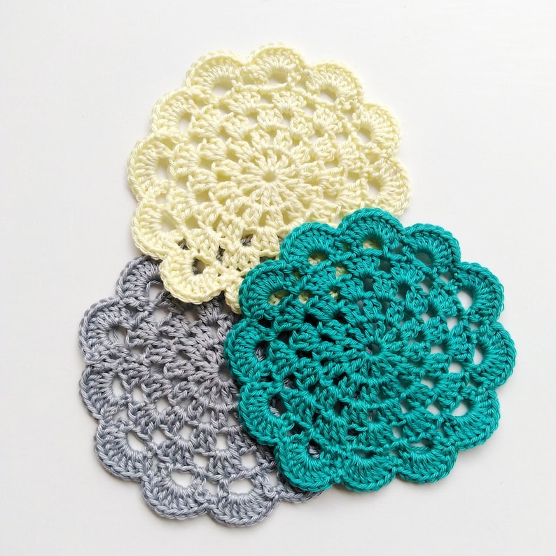 Flower Coasters Pattern Crochet Pattern Coaster Easy Beginners Patterns Motif Crochet doily Flower doilies PDF Pattern Instant Download image 4