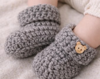 Modèle au crochet de chaussons pour bébé Chaussures pour nouveau-né faciles, modèle PDF adapté aux débutants, idée cadeau