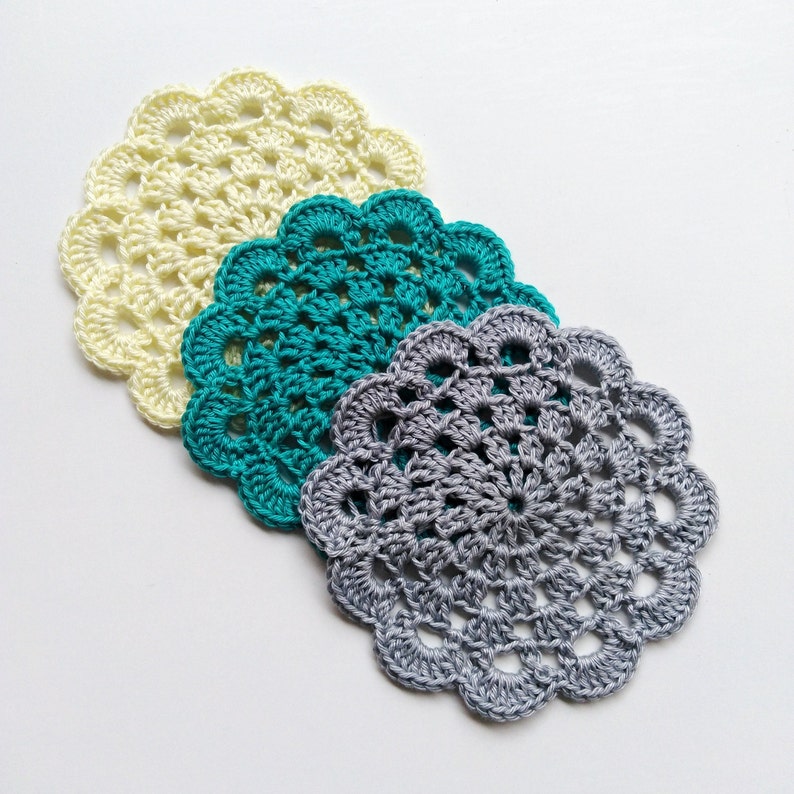 Flower Coasters Pattern Crochet Pattern Coaster Easy Beginners Patterns Motif Crochet doily Flower doilies PDF Pattern Instant Download image 5