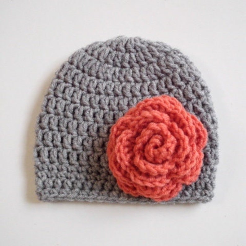 Easy Crochet Baby Hat PATTERN Crochet Baby Hat With Rose - Etsy