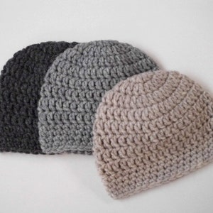 Simple Crochet Beanie Pattern Instructions for Newborn Baby Kids and Adults Sizes Crocheted Hat Pattern for Women Girls and Men Unisex image 2