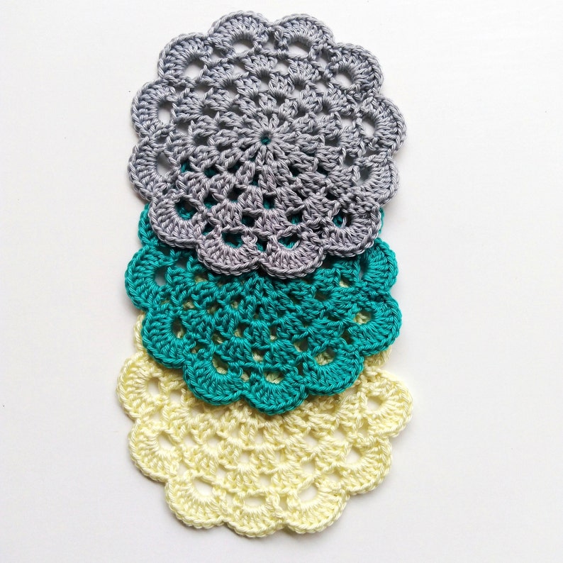 Flower Coasters Pattern Crochet Pattern Coaster Easy Beginners Patterns Motif Crochet doily Flower doilies PDF Pattern Instant Download image 3