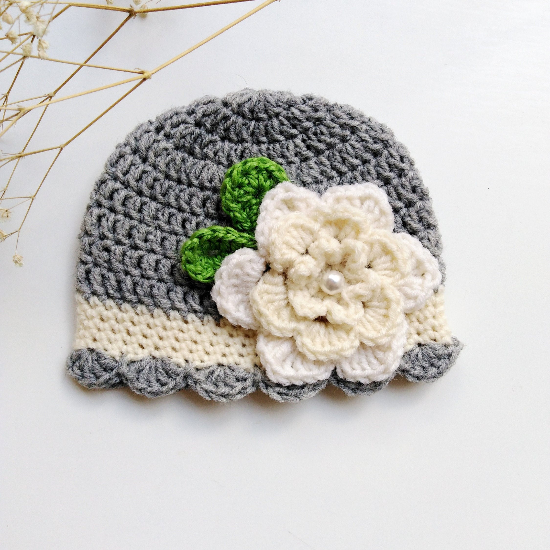 Crochet Flower Hat Pattern: Easy Baby-adult Sizes (PDF Pattern ...