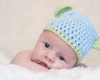 Crochet Pattern Baby Hat Bear Beanie Preemie to Adults Sizes Beginner Friendly PDF Pattern