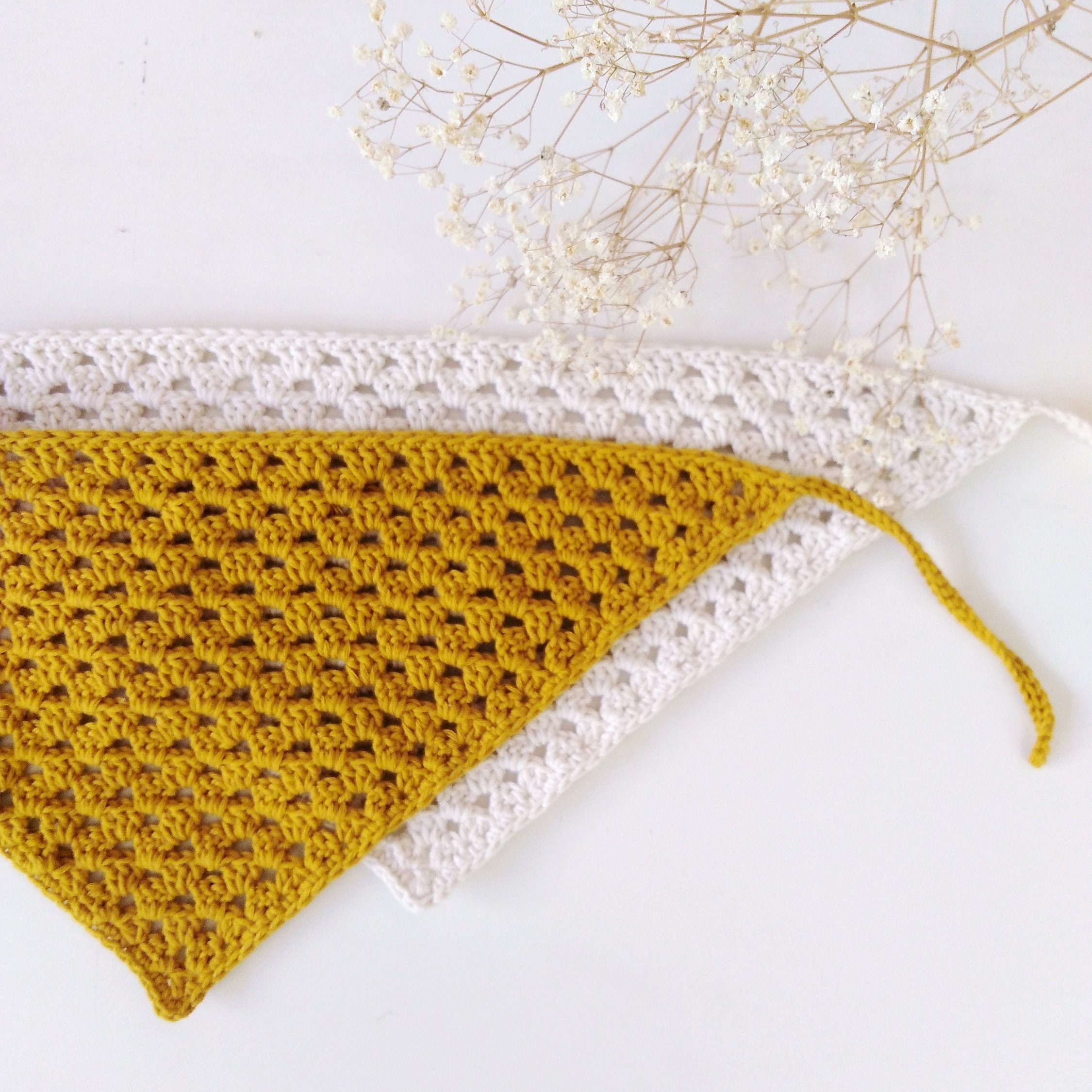 Bandana Kerchief Crochet Pattern Crochet Kerchief Shawl - Etsy