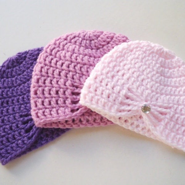 Simple Crochet Beanie Pattern Instructions for Newborn Baby Kids and Adults Sizes Crocheted Hat Pattern for Women Girls Winter hat pattern