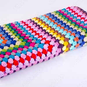 Semplice schema di coperta all'uncinetto, modello di coperta quadrata della nonna, modello di coperta quadrata della nonna, modello di coperta all'uncinetto facile, modello PDF all'uncinetto, download immediato