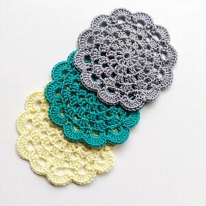 Flower Coasters Pattern Crochet Pattern Coaster Easy Beginners Patterns Motif Crochet doily Flower doilies PDF Pattern Instant Download image 2