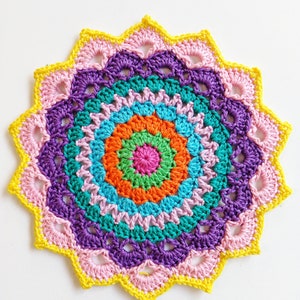 Easy Crochet Mandala Pattern Crochet Pattern Flower Pattern Doily Pattern Crochet Mandala Instant Download PDF Pattern Beginners Tutorial