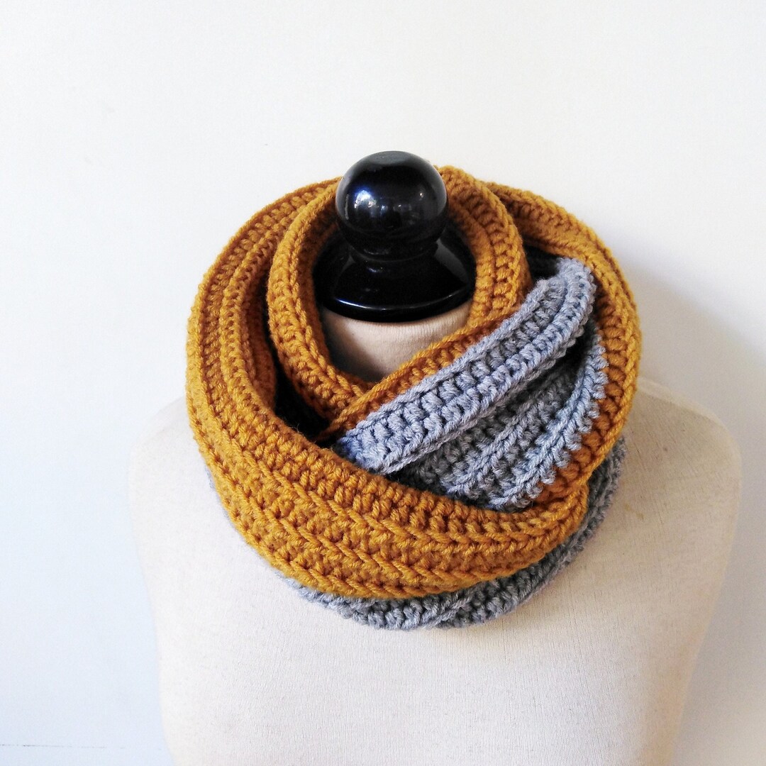 Chunky Infinity Scarf Crochet Pattern Easy Cowl Neckwarmer PDF Download ...