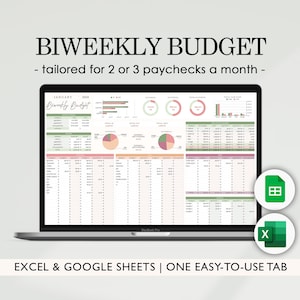 Biweekly Budget Spreadsheet, Budget by Paycheck,Personal Finance, Finance tracker, Budget planner, Excel spreadsheet, Google Sheets Template