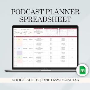Podcast Planner Spreadsheet, Content calendar, Episode Checklist | Google sheets podcast planner, Podcast templates, Content creation