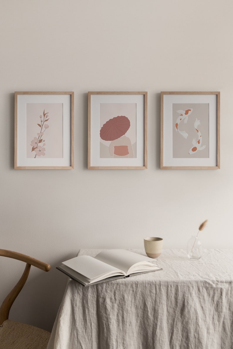 Cherry Blossom Digital Print Minimalist Print by Aesmo Sakura Print Nature Sakura Illustration Simple A3 Art Print Japan