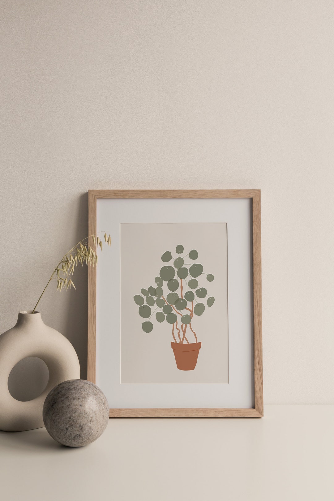 Chinese Money Plant | A3 Art Print | Houseplant, Botanical, Nature ...