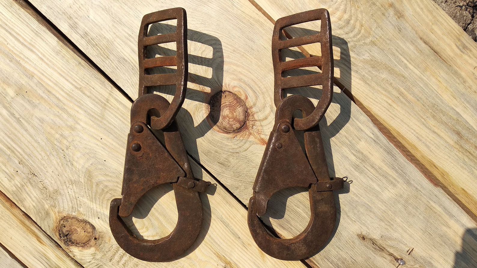 Antique Rusty Hooks Set of 2 Vintage Industrial Tools Two Etsy