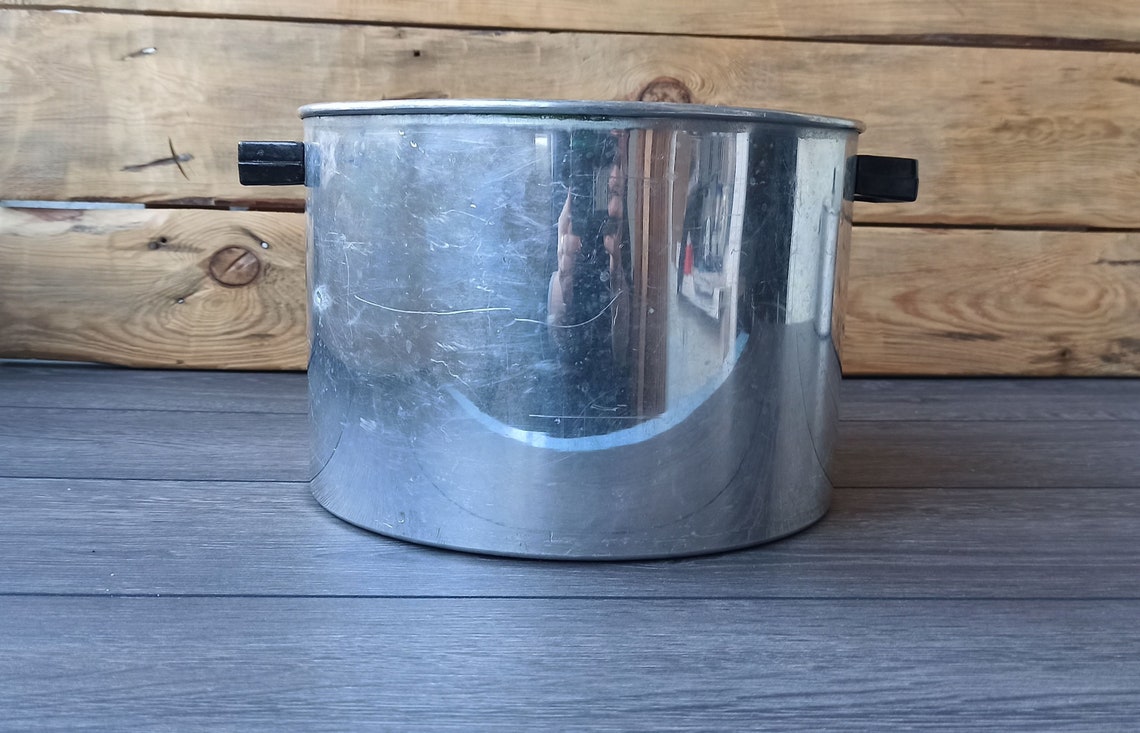 Vintage Stainless Steel Pot 7 Liters Kitchen Pan Soviet Etsy