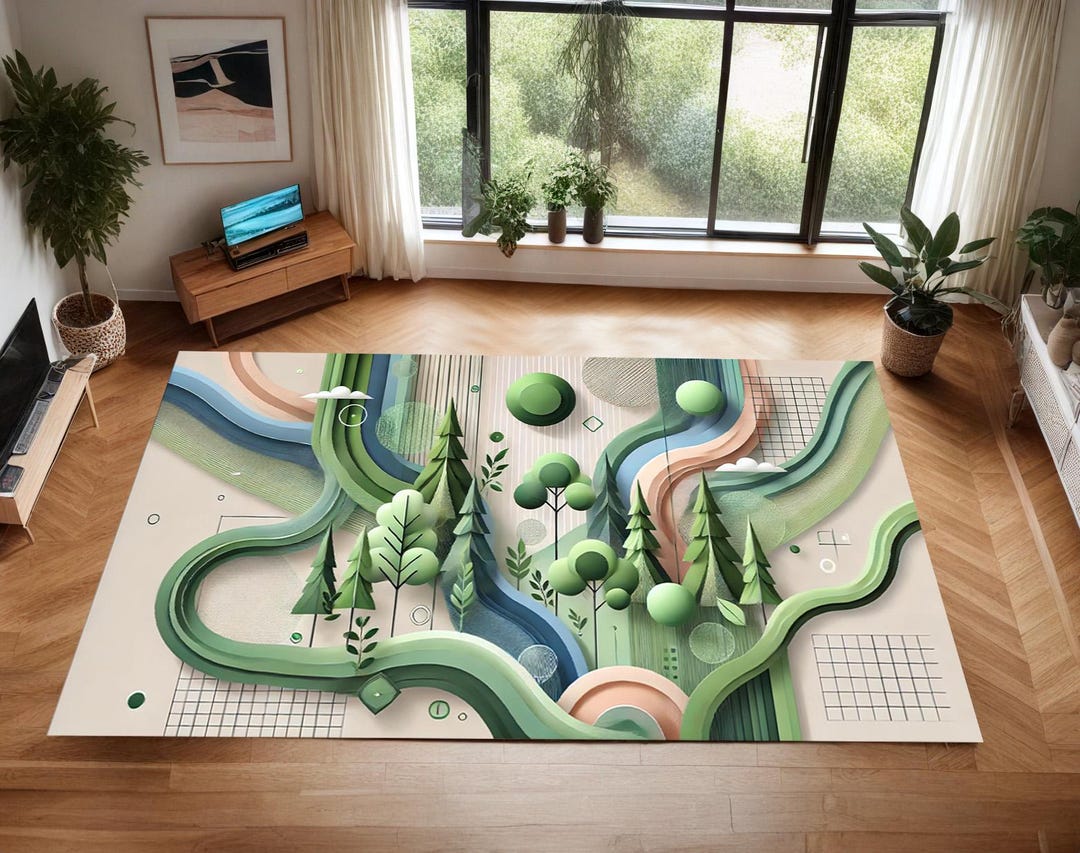 Forest Animation Surrealist Rug, Modern Rug, Custom Rug, Popular Rug ...