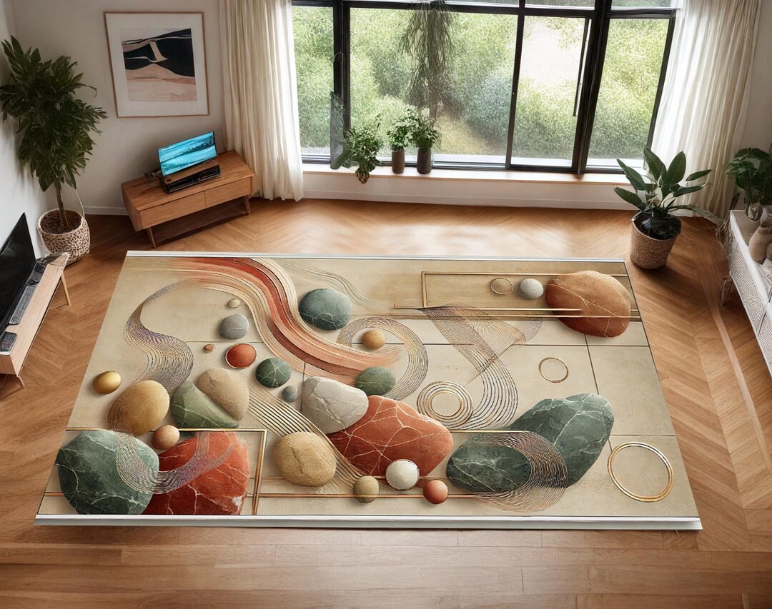Stone Rug Design Stone Design Rug, Modern Stones Modern Animal Design Rug, Custom Rug ...