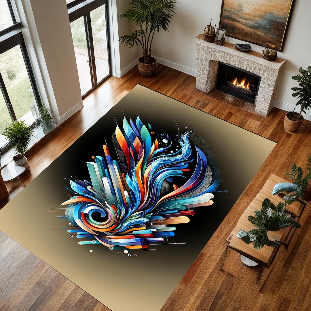 Water and Life Animation Surrealist Rug, Modern Rug, Popular Rug, Area ...