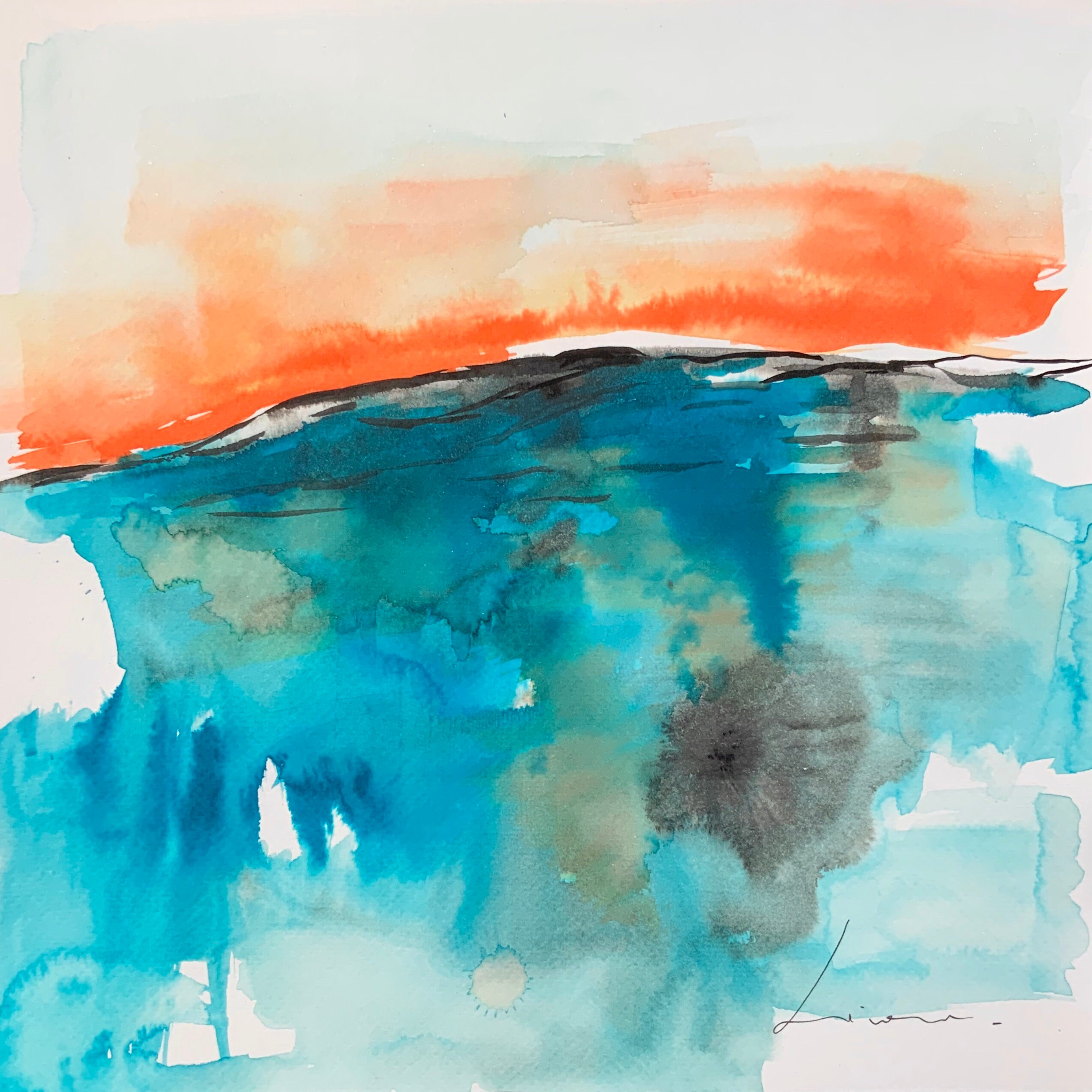 Watercolor Abstract Landscape Set of 3 colorful fine art Etsy