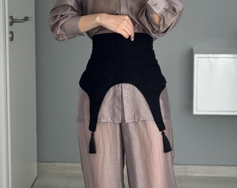 Corset Belt Plus Size Belt Black Basque Waist Wide Peplum Belt