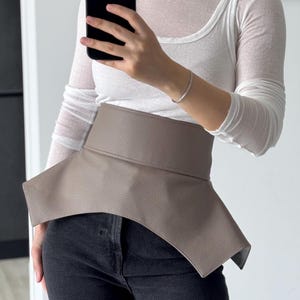 Korsett Gürtel Rock für Kleid: Grauer Vegan Leder Baskengürtel Geschenk für Frauen