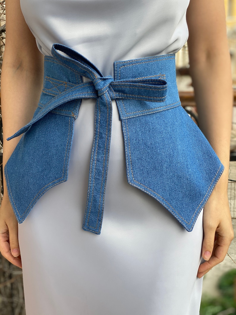 Denim belt skirt Belt Women Obi Belt Wrap Belt Womens Etsy