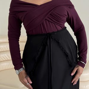 Schößchen Gürtel Rock Satin Baskenrock Taille Gürtel Geschenk für Schwester Plus Size Schwarz Weit Wickelrock mit Spitze Festival Kostüm Rock für Kleid