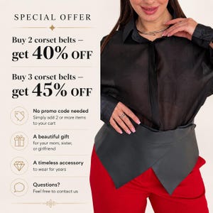 Suit Corset Belt with Black Natural Feathers: Wide Cotton Skirt, Dress Belt Under bust Corset, Peplum Skirt image 16