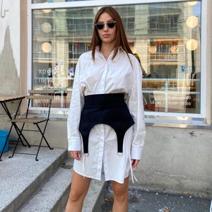 Peplum Belt Corset Skirt for Dress Suiting Wrap Skirt Belt or Vegan Leather Corset for Women Wide Waist Basque Belt Gift for Her Under Bust