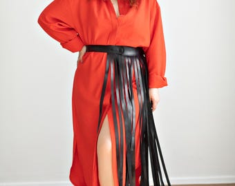 Cinturón de cuero genuino para arnés de regalo, cinturón con flecos para falda, cinturón para vestido de mujer, falda larga para festival, atuendo debajo del busto