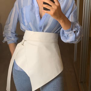 Basque Obi Belt Vegan Leather Corset For Women Adjustable Waist Cincher Handmade Fashion Accessory Stylish Outfit Accent Unique Gift Unique