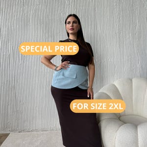Denim Belt for Plus Size Women for Lunch Date Mother Gift Boho Chic Belt for Dress with Ribbon Obi Style Wrap Peplum Belt Blue Basque Belt