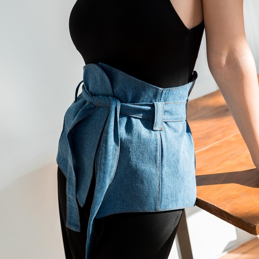 Basque Jeans Denim Corset Belt, Blue Jeans Basque Belt for Plus Sized Women, Gift ...
