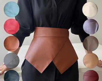 Vegan Leather Skirt Belt for Every Day Peplum Corset Belt for Women Gift Wrap Skirt Belt Peplum Belt for Plus Size Brown Basque Belt Corset