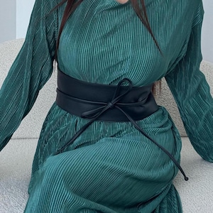 Corset Belt Faux Leather Obi Belt for Dress Under Bust Wide Belt Fashion Gift for Women Personalized Size Waist Ceinture Corset Peplum Belt