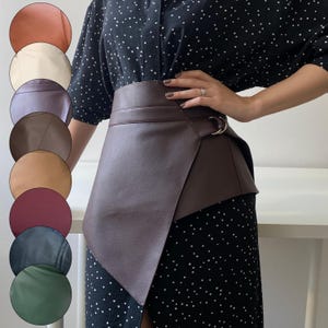 Multicolor Corset Belt for Casual Outfit Vegan Leather Handmade Wrap Skirt for Plus Size Women&#39;s Fashion Gift for Her Belt for Dress Wide