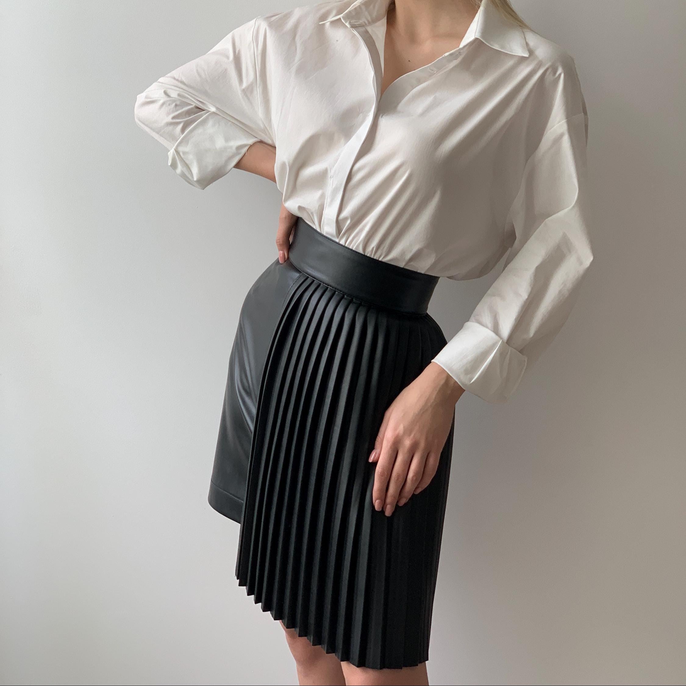 Plus Size Vegan Leather Wrap Skirt Statement Belt ELOQUII Women main image 4