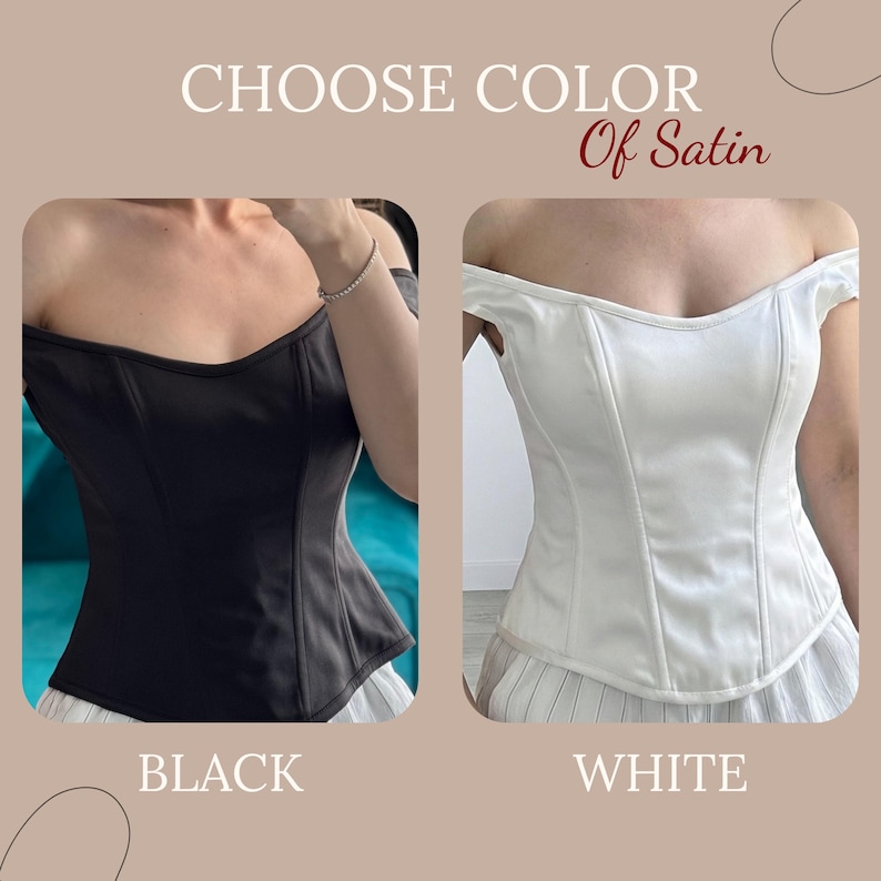 Black Corset Top, Romantic Night Out Outfit: Overbust Cottage Core Corset Bustier, Maxi Satin Skirt image 7